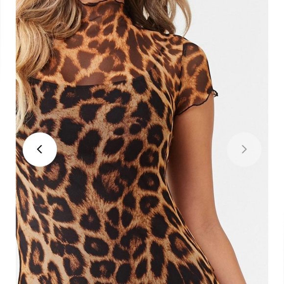 Sheer Mesh Leopard Bodycon Dress - Picture 5 of 5